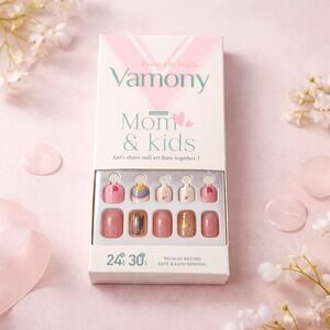 NEW Vamony Press On Nails Mom & Kids 24 Nails For Kids And 30 Nails For Mom